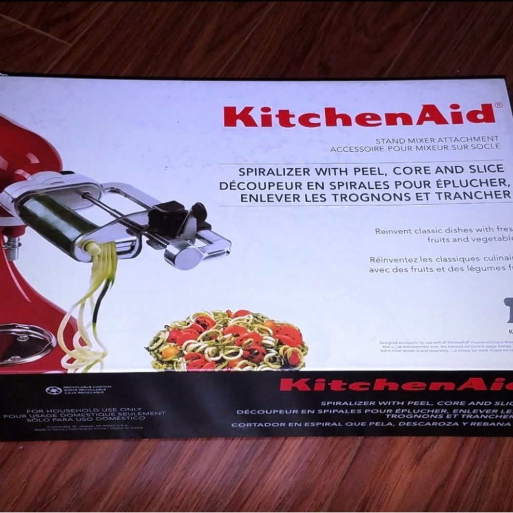 KitchenAid Red zucchini Spiralizer Attachment